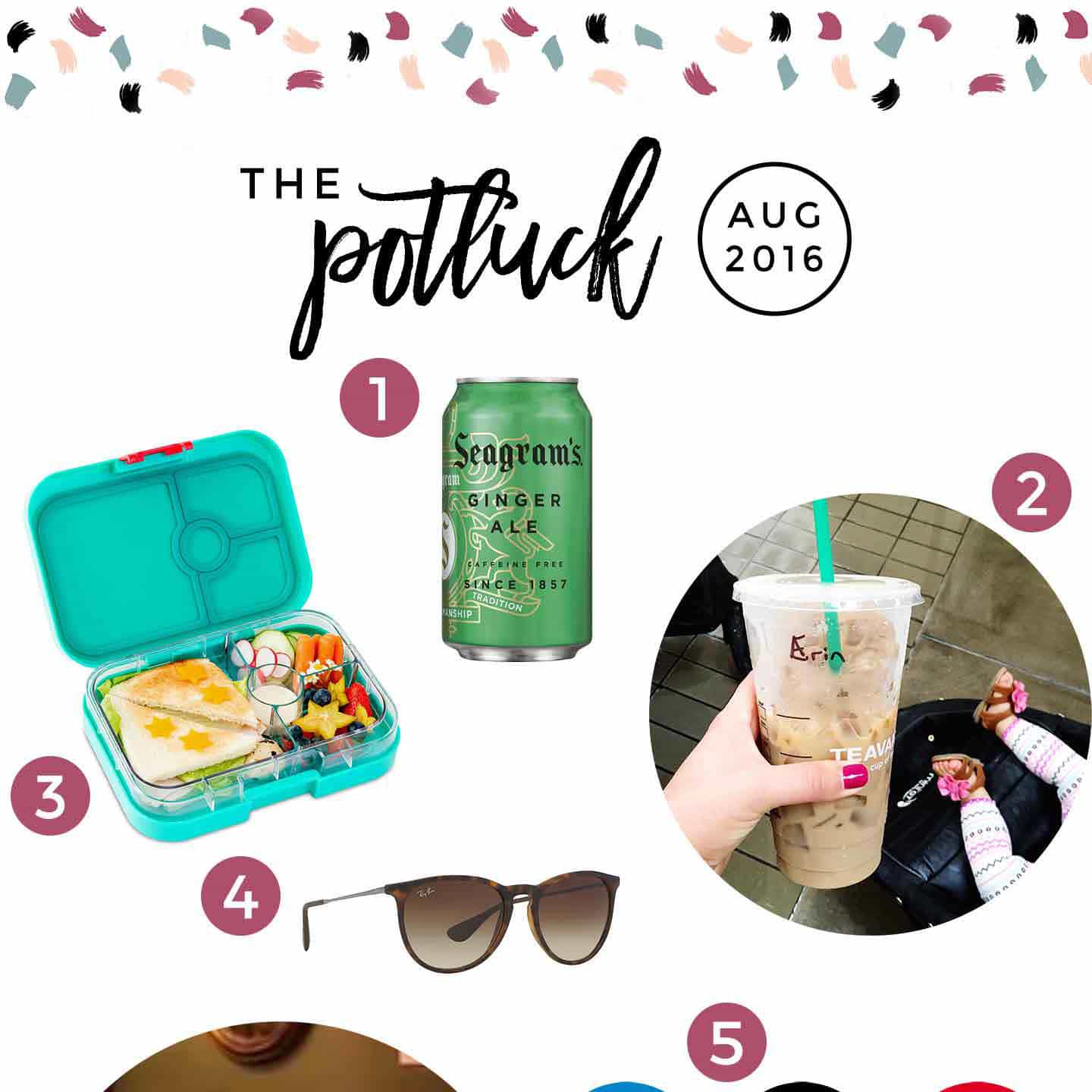 Collage of items for August 2016 Potluck 